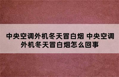 中央空调外机冬天冒白烟 中央空调外机冬天冒白烟怎么回事